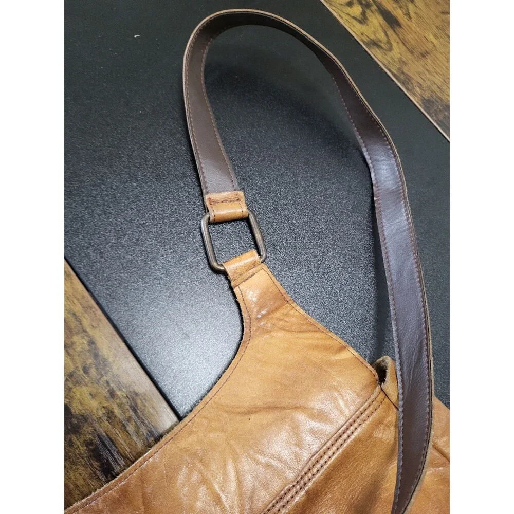 Vintage 70s revival Rustic Brown Leather Saddle Bag Purse Western Boho